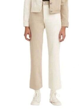 Levi's Two-Tone Straight Jeans — Cream & Tan